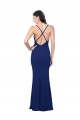 Boutique Bleu roi Fourreau Col V Crêpe Stretch Longue Formelles Robes demoiselle d'honneur / Robes de soirée / Robes de bal