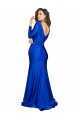 Boutique Bleu roi Sirène Col V Satiné Soyeux Longue Formelles Robes demoiselle d'honneur / Robes de soirée / Robes de bal