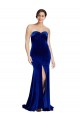 Boutique Bleu roi Sirène Sans bretelle Balayage train Velours Stretch Longue Formelles Robes demoiselle d'honneur / Robes de soirée / Robes de bal