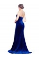 Boutique Bleu roi Sirène Sans bretelle Balayage train Velours Stretch Longue Formelles Robes demoiselle d'honneur / Robes de soirée / Robes de bal