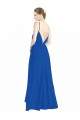 Boutique Bleu roi Trapèze Bretelles spaghetti Col V Mousseline Longue Robes demoiselle d'honneur