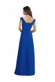 Boutique Bleu roi Trapèze Col V Mousseline Longue Robes demoiselle d'honneur