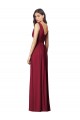 Boutique Bleu roi Trapèze Col V Mousseline Longue Robes demoiselle d'honneur