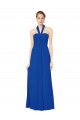 Boutique Bleu roi Trapèze Licou Mousseline Longue Robes demoiselle d'honneur