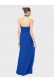 Boutique Bleu roi Trapèze Licou Mousseline Longue Robes demoiselle d'honneur