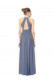 Boutique Bleu roi Trapèze Licou Mousseline Longue Robes demoiselle d'honneur