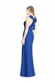 Boutique Bleu roi Trompette Licou Col Haut Mousseline Longue Robes demoiselle d'honneur
