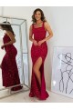 Boutique Bordeaux Fourreau Col Carré Paillettes Velours Longue Robes de bal