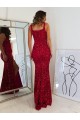 Boutique Bordeaux Fourreau Col Carré Paillettes Velours Longue Robes de bal