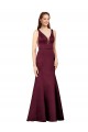 Boutique Bordeaux Fourreau Col V Satiné Longue Formelles Robes demoiselle d'honneur / Robes de soirée / Robes de bal