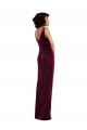 Boutique Bordeaux Fourreau Col V Velours Stretch Longue Robes demoiselle d'honneur / Robes de bal