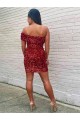 Boutique Bordeaux Fourreau Courte Paillettes Velours Courte Robes de bal