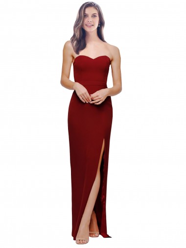 Boutique Bordeaux Fourreau Crêpe Stretch Longue Formelles Robes demoiselle d'honneur / Robes de soirée / Robes de bal