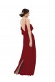 Boutique Bordeaux Fourreau Scoop Mousseline Longue Robes demoiselle d'honneur