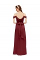 Boutique Bordeaux Fourreau Épaule Dénudée Mousseline Longue Robes demoiselle d'honneur