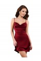 Boutique Bordeaux Fourreau midi Satiné Soyeux Courte Robes demoiselle d'honneur / Robes de soirée / Robes de cocktail
