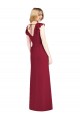 Boutique Bordeaux Sirène Col V Mousseline Longue Robes demoiselle d'honneur