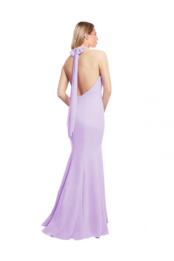 Boutique Bordeaux Sirène Licou Mousseline Longue Robes demoiselle d'honneur