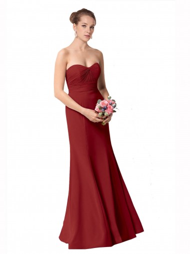 Boutique Bordeaux Sirène Mousseline Longue Robes demoiselle d'honneur