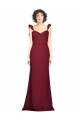 Boutique Bordeaux Sirène Sans bretelle Crêpe Stretch Longue Robes demoiselle d'honneur / Robes de bal