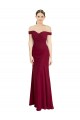 Boutique Bordeaux Sirène Épaule Dénudée Mousseline Longue Robes demoiselle d'honneur / Robes de bal