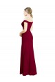 Boutique Bordeaux Sirène Épaule Dénudée Mousseline Longue Robes demoiselle d'honneur / Robes de bal