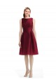Boutique Bordeaux Trapèze Bateau Satiné Courte Robes demoiselle d'honneur / Robes de cocktail