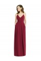 Boutique Bordeaux Trapèze Bretelles spaghetti Col V Mousseline Longue Robes demoiselle d'honneur