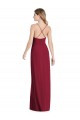 Boutique Bordeaux Trapèze Bretelles spaghetti Col V Mousseline Longue Robes demoiselle d'honneur