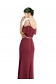 Boutique Bordeaux Trapèze Bretelles spaghetti Mousseline Longue Robes demoiselle d'honneur