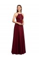 Boutique Bordeaux Trapèze Bretelles spaghetti Mousseline Longue Robes demoiselle d'honneur