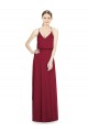 Boutique Bordeaux Trapèze Col V Mousseline Longue Robes demoiselle d'honneur