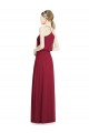Boutique Bordeaux Trapèze Col V Mousseline Longue Robes demoiselle d'honneur