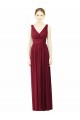 Boutique Bordeaux Trapèze Col V Mousseline Longue Robes demoiselle d'honneur