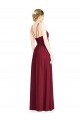 Boutique Bordeaux Trapèze Licou Mousseline Longue Robes demoiselle d'honneur