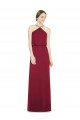 Boutique Bordeaux Trapèze Licou Mousseline Longue Robes demoiselle d'honneur