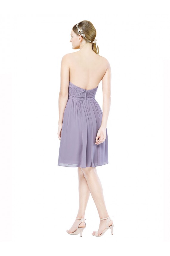 Boutique Bordeaux Trapèze Mousseline Courte Robes demoiselle d'honneur / Robes de cocktail