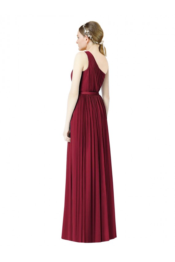 Boutique Bordeaux Trapèze Mousseline Longue Robes demoiselle d'honneur