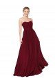 Boutique Bordeaux Trapèze Sans bretelle Mousseline Longue Formelles Robes demoiselle d'honneur / Robes de soirée / Robes de bal