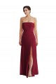 Boutique Bordeaux Trapèze Sans bretelle Mousseline Longue Formelles Robes demoiselle d'honneur / Robes de soirée