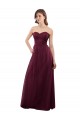 Boutique Bordeaux Trapèze Sans bretelle Tulle Longue Robes demoiselle d'honneur