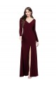 Boutique Bordeaux foncé Fourreau Col V Spandex Longue Robes demoiselle d'honneur / Robes de bal