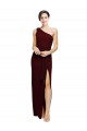 Boutique Bordeaux foncé Fourreau Crêpe Stretch Longue Formelles Robes demoiselle d'honneur / Robes de soirée / Robes de bal