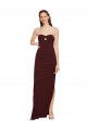 Boutique Bordeaux foncé Fourreau Sans bretelle Crêpe Stretch Longue Formelles Robes demoiselle d'honneur / Robes de soirée / Robes de bal