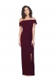 Boutique Bordeaux foncé Fourreau Épaule Dénudée Col Carré Crêpe Stretch Longue Formelles Robes demoiselle d'honneur / Robes de soirée / Robes de bal
