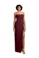 Boutique Bordeaux foncé Trapèze Bretelles spaghetti Col Carré Mousseline Longue Robes demoiselle d'honneur