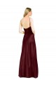 Boutique Bordeaux foncé Trapèze Bretelles spaghetti Col V Satiné Stretch Longue Formelles Robes demoiselle d'honneur / Robes de soirée / Robes de bal
