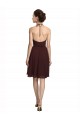 Boutique Bordeaux foncé Trapèze Bretelles spaghetti Mousseline Courte Robes demoiselle d'honneur / Robes de cocktail