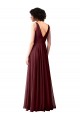 Boutique Bordeaux foncé Trapèze Mousseline Longue Robes demoiselle d'honneur