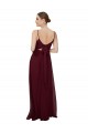 Boutique Bordeaux foncé Trapèze Scoop Mousseline Longue Robes demoiselle d'honneur